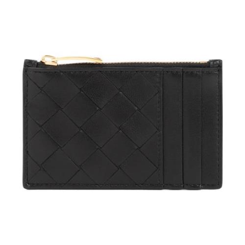 Ritssluiting Creditcardhouder Zwart Goud Bottega Veneta , Black , Dame...