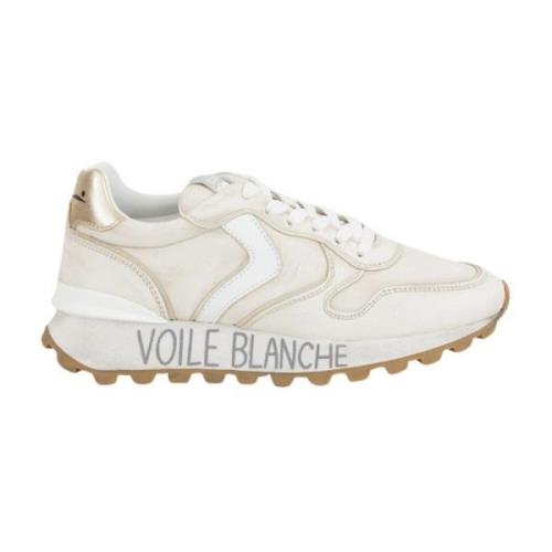 Sneakers Voile Blanche , Beige , Dames