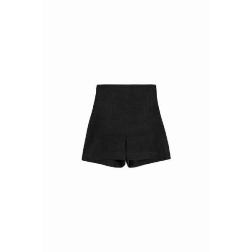 Grow, shorts in linnen en viscose in zwart kleur Cortana , Black , Dam...