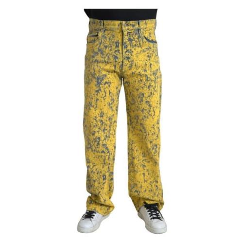 Straight Jeans Dolce & Gabbana , Yellow , Heren