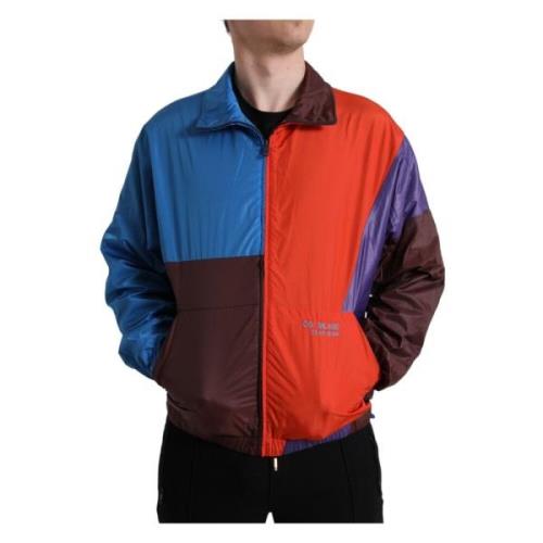 Multicolor Blok Windbreaker Jas Dolce & Gabbana , Multicolor , Heren