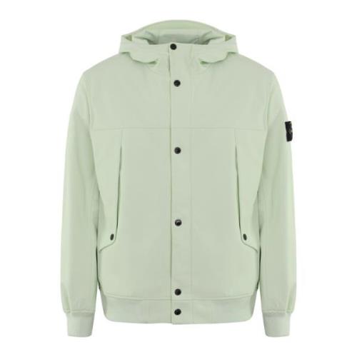 Heren Hooded Logo-Patch Jacket Groen Stone Island , Green , Heren