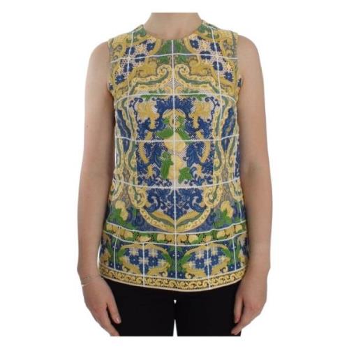 Multicolor Majolica Geborduurde Tanktop Dolce & Gabbana , Multicolor ,...