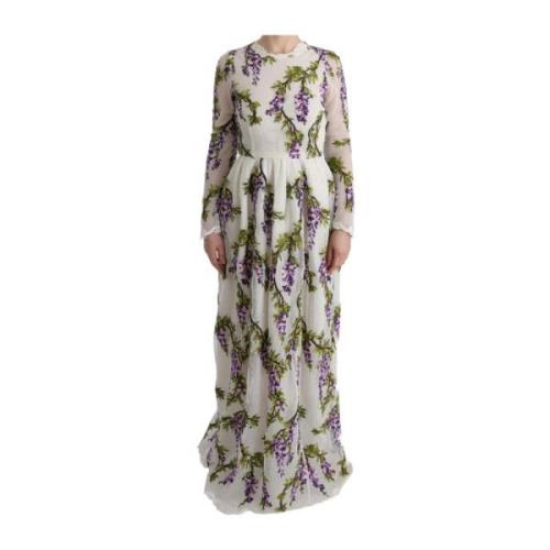 Elegant Bloemen Geborduurde Maxi Jurk Dolce & Gabbana , Multicolor , D...