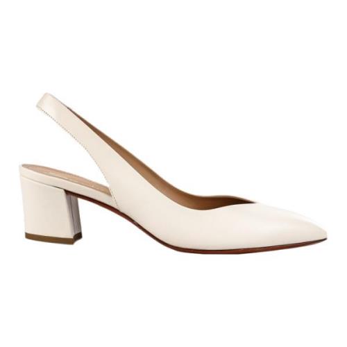 Italiaanse Leren Decolletes Schoenen Santoni , Beige , Dames