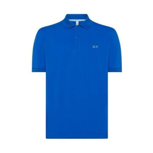 Effen Regular Polo Shirt Royal Sun68 , Blue , Heren