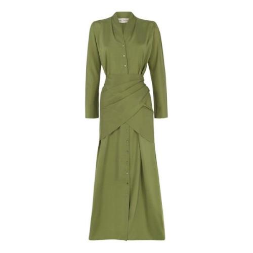 Federica, zijden en maagdelijke wol groene jurk Cortana , Green , Dame...