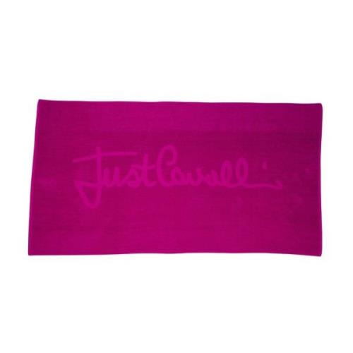 Strandhanddoek Unisex Katoen Logo Just Cavalli , Pink , Heren