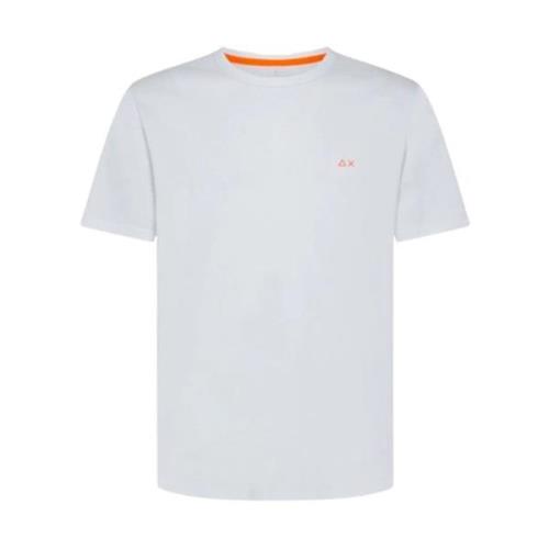 Effen Wit T-Shirt Sun68 , White , Heren