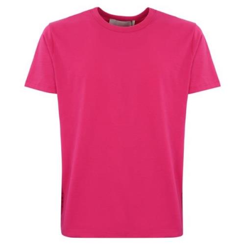 Magenta Katoenen T-shirt Regular Fit Amaránto , Pink , Heren