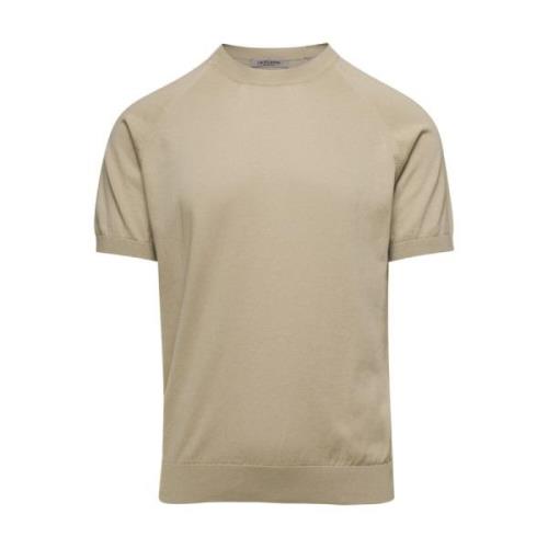 Beige Raglan Crewneck T-shirt La Fileria , Beige , Heren