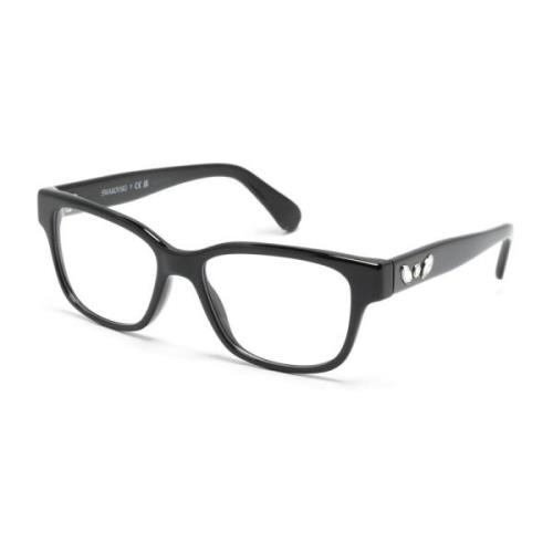 Klassiek Zwart Optisch Frame Swarovski , Black , Dames