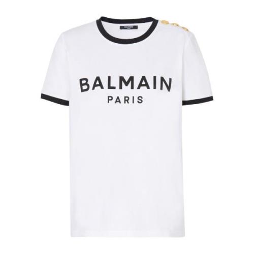 Paris 3-knoop T-shirt Balmain , White , Dames