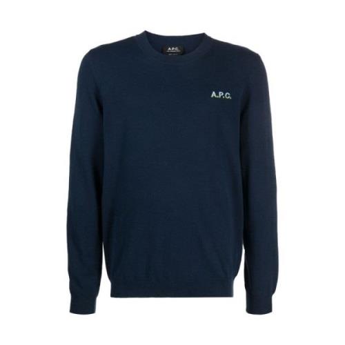 Round-neck Knitwear A.p.c. , Blue , Heren