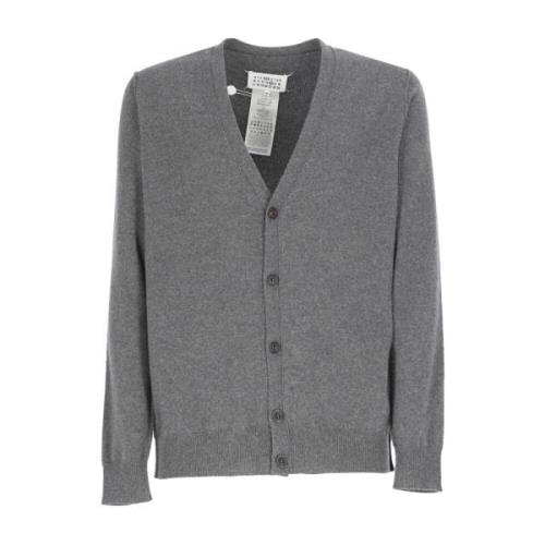 Grijze Cashmere Cardigan - V-hals - Lange Mouw - Knoopsluiting - Iconi...