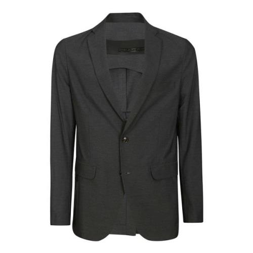 Grijze Blazer met Knopen en Zakken RRD , Black , Heren