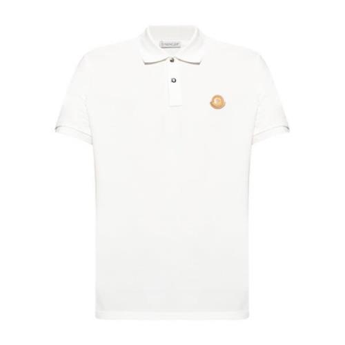 Polo shirt met logo Moncler , White , Heren