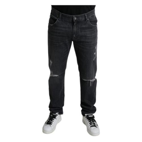 Straight Jeans Dolce & Gabbana , Black , Heren