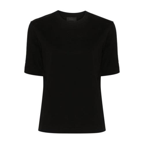 Zwarte SS T-shirt Moncler , Black , Dames