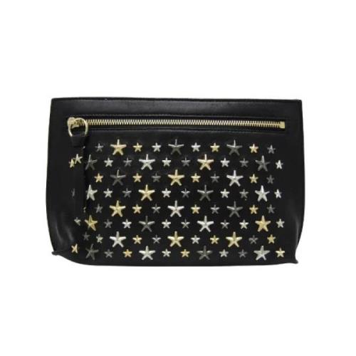Pre-owned Leather clutches Jimmy Choo Pre-owned , Black , Dames