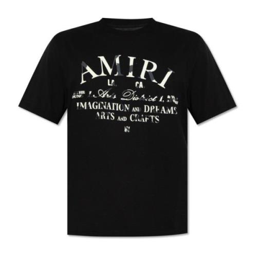 T-shirt met logo Amiri , Black , Heren