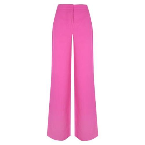 Wide Trousers Max Mara Studio , Pink , Dames