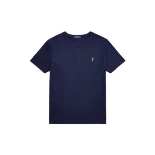 Custom Slim Fit Soft Cotton T-Shirt in Refined Navy Ralph Lauren , Blu...