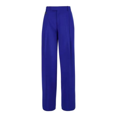 Wide Trousers Burberry , Blue , Dames