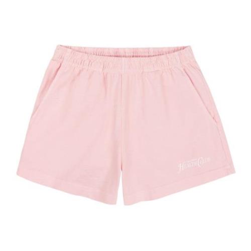 Logo Print Katoenen Disco Shorts Sporty & Rich , Pink , Dames