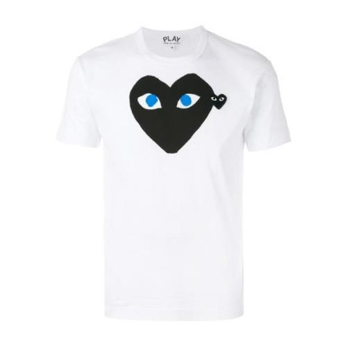 Wit T-shirt met logoprint Comme des Garçons Play , White , Heren