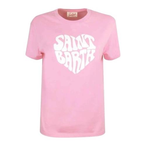 Katoenen T-shirt MC2 Saint Barth , Pink , Dames