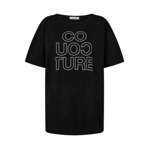 Oversized T-shirt met witte print Co'Couture , Black , Dames