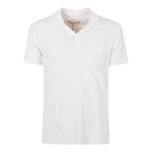 Witte Terry Cotton Polo Shirt Orlebar Brown , White , Heren