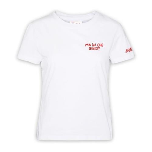 Witte T-shirts en Polos MC2 Saint Barth , White , Dames