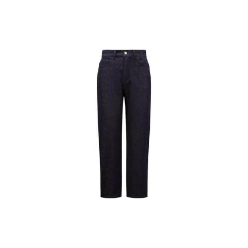 Hoge Taille Cropped Jeans Moncler , Blue , Dames