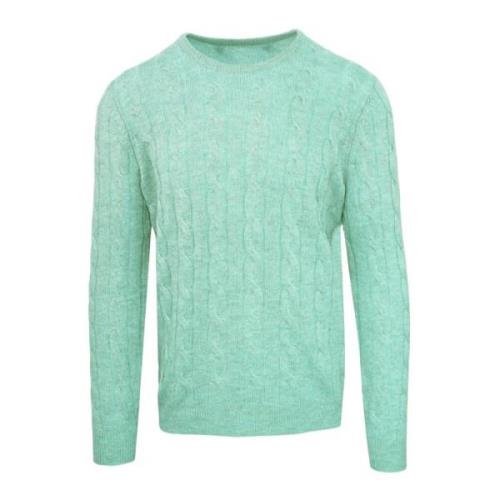 Cashmere Blend Ronde Hals Sweater Malo , Green , Heren