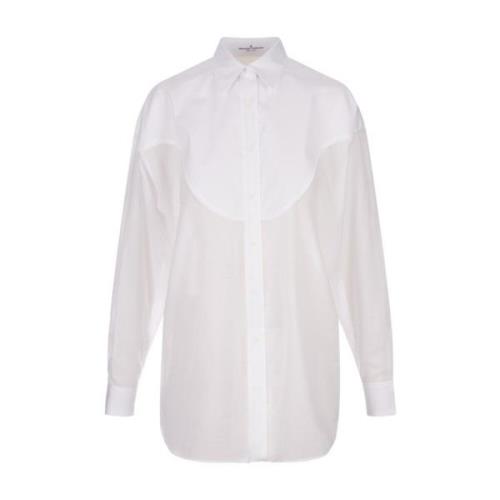 Witte Oversized Shirt met Frontale Applicatie Ermanno Scervino , White...