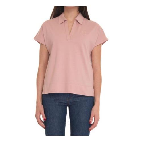 Knooploos poloshirt in Piquet-stof Fay , Pink , Dames