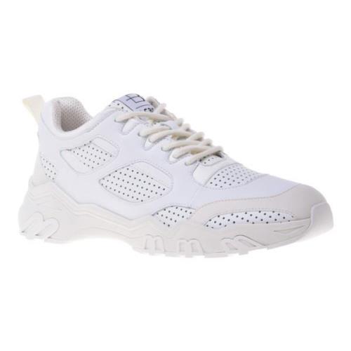 Sneaker in white eco-leather Baldinini , White , Heren
