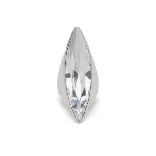 Puntige Kristallen Ring in Antiek Zilver Alexander McQueen , Gray , Da...