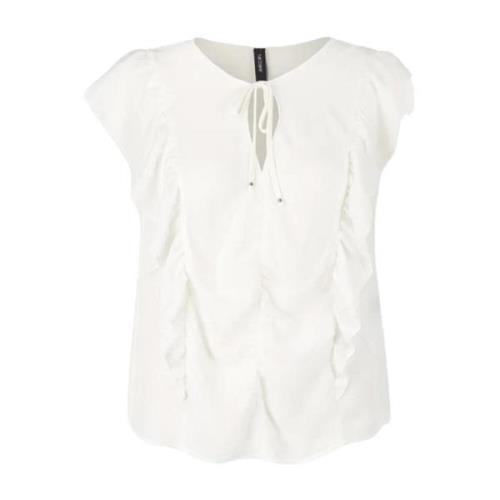 Gerimpelde Mouwloze Top Marc Cain , White , Dames