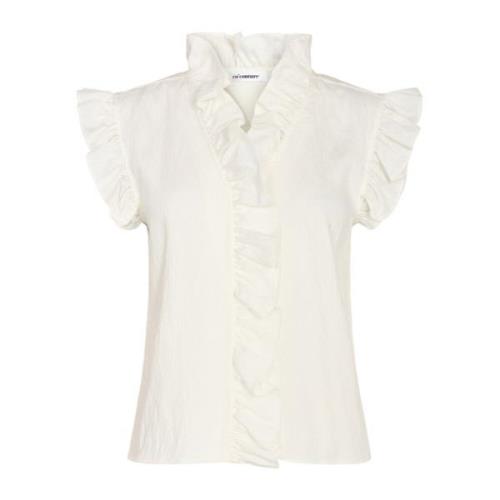 Ruches Top Blouse Wit Co'Couture , White , Dames