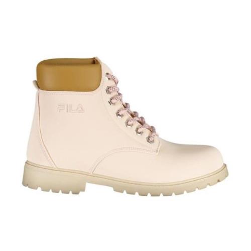 Roze Lace-Up Boot met Borduurwerk Fila , Pink , Dames