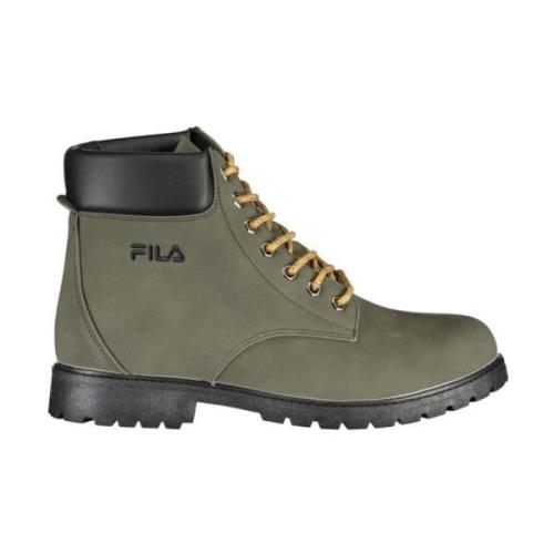 Groene Lace-Up Boot met Borduurwerk Fila , Green , Heren