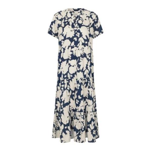 Navy Bloemenjurk Freddyll 24202-3072 Lollys Laundry , Blue , Dames