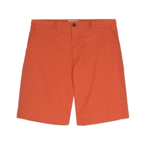 Ripstop Textuur Burnt Orange Shorts Maison Kitsuné , Orange , Heren