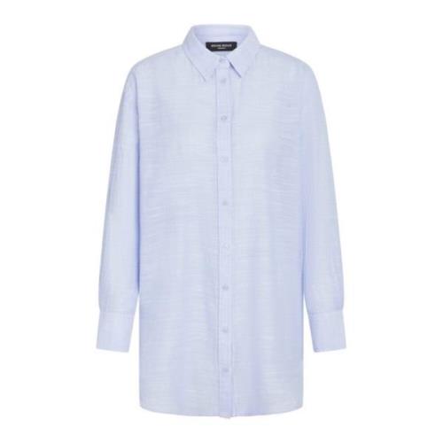 Witte Geplooide Blouse Damesmode Bruuns Bazaar , Blue , Dames