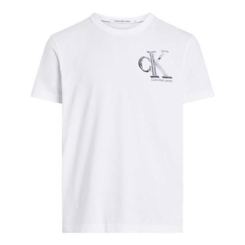 Monogram T-shirt Lente/Zomer Collectie Calvin Klein Jeans , White , He...