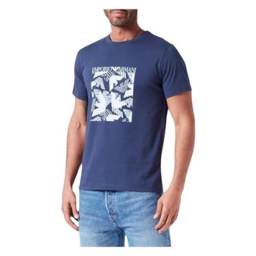 Heren T-shirt Lente/Zomer Collectie Emporio Armani , Blue , Heren