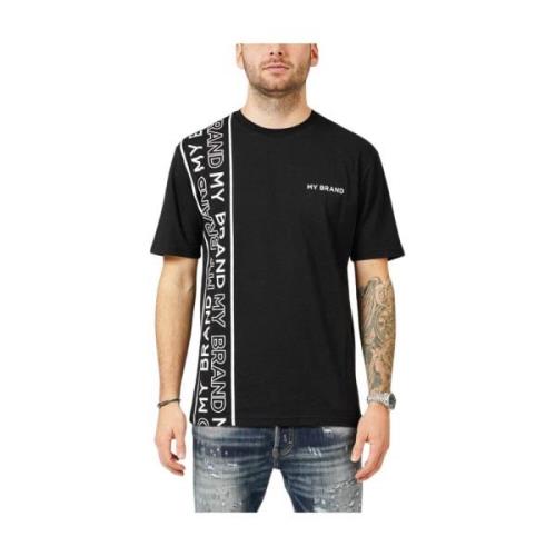 Zwarte Lijnen T-Shirt My Brand , Black , Heren